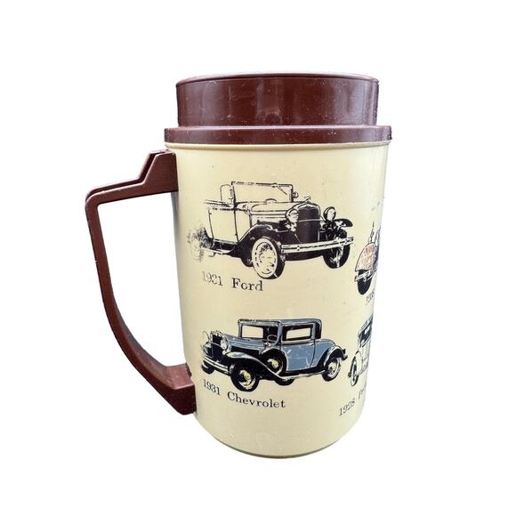 Chevy Ford Mercedes Packard Studebaker VTG Insulated 22oz Travel Mug Cup Only - Picture 1 of 6